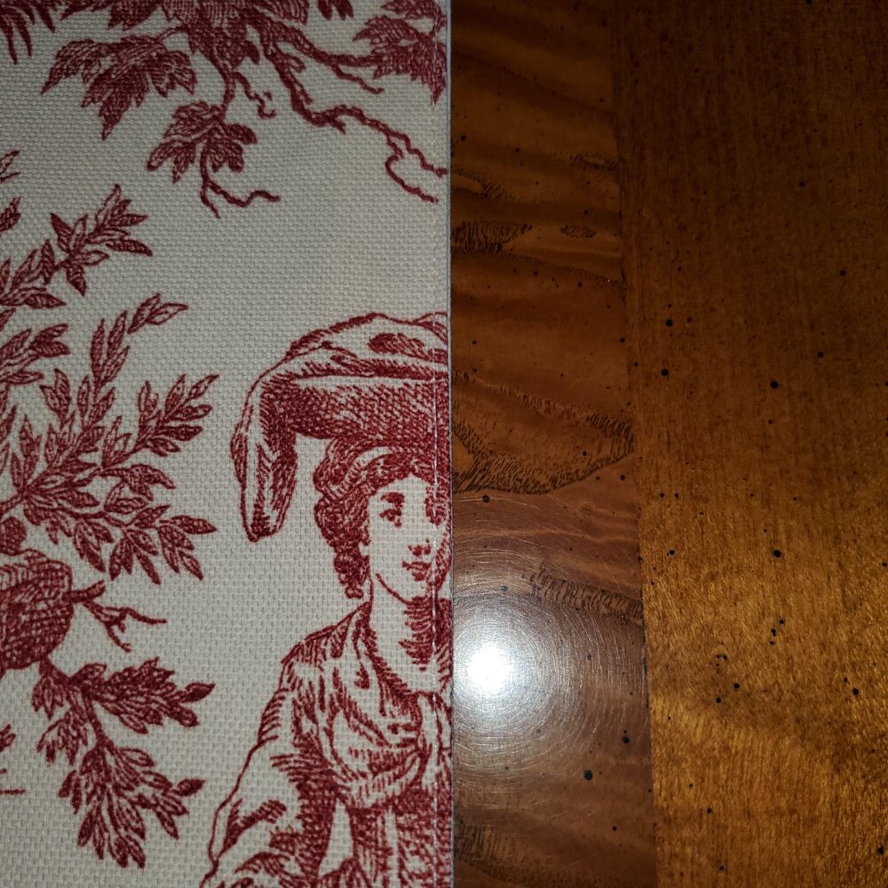 Table Runner, Waverly Country Life Red/Cream Toile, Lined, 54 x 16, Handcrafted - Picture 9 of 14